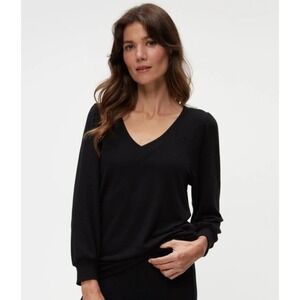 Michael Stars Black V Neck Dolman‎ Sleeve off shoulder Top Women's Size Small